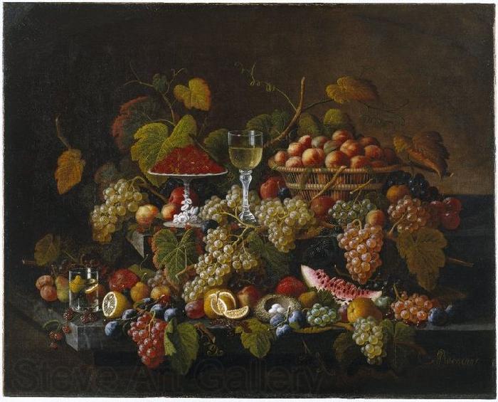 Severin Roesen Still Life with Fruit Norge oil painting art